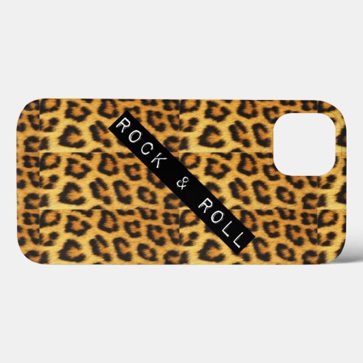 Rock & Roll Leopard Print Cell Phone Case (Rückseite (Horizontal))