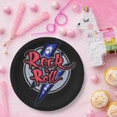 Rock & Roll Lightning Pappteller (Party)