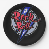 Rock & Roll Lightning Pappteller (Vorderseite)