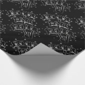Rock & Roll-Logo für Schwarz und Silber Geschenkpapier (Ecke)