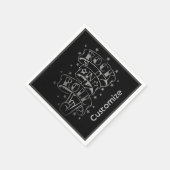 Rock & Roll-Logo für Schwarz und Silber Serviette (Ecke)