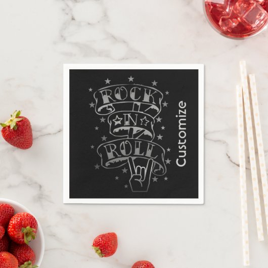 Rock & Roll-Logo Napkins Serviette (Beispiel)