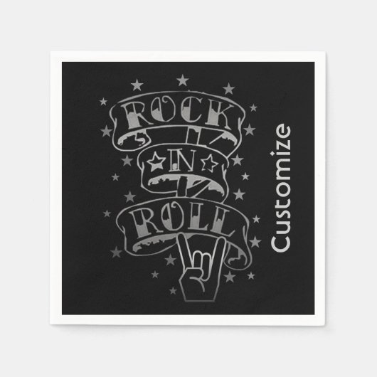 Rock & Roll-Logo Napkins Serviette (Vorderseite)