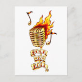 Rock-Roll-Mikrofon Postkarte (Vorderseite)