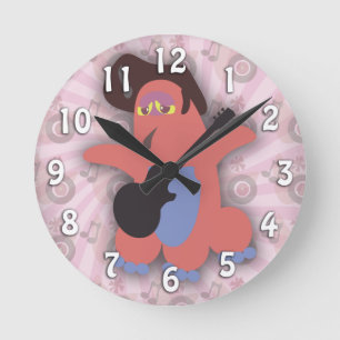 Rock Roll Monster Süße Cartoon-Charakter-Kunst Runde Wanduhr