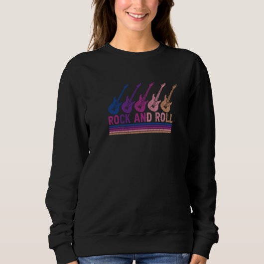 Rock & Roll Multicolor-Elektrogitarren Sweatshirt (Vorderseite)