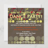 Rock & Roll Music Einladung zum Geburtstag (Rückseite)