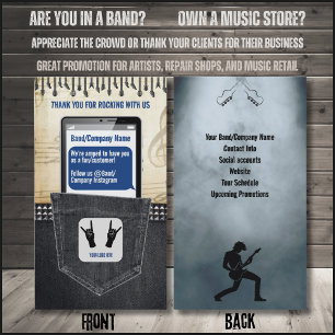 Rock & Roll Musician Business Card Visitenkarte