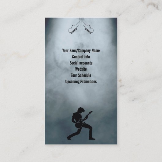 Rock & Roll Musician Business Card Visitenkarte (Rückseite)