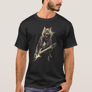 Rock & Roll Musik Konzert Festival Katze Rock Gita T-Shirt