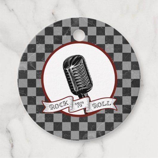 Rock & Roll Party Retro Mic Rockabilly Musiker Geschenkanhänger (Vorderseite)