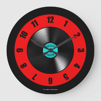 Rock & Roll Platten Große Wall-Uhr Wanduhr