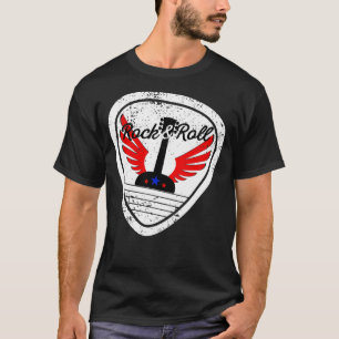 Rock Roll Plektrum und Wings T-Shirt