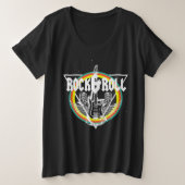 Rock&Roll Plus Size Shirts für Frauen - Rock Band  (Design vorne)