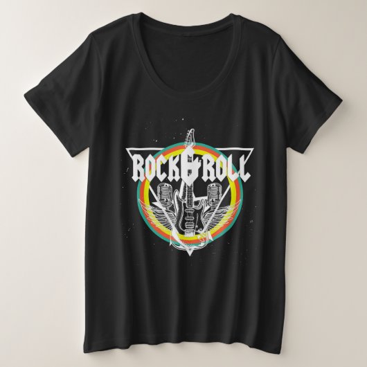 Rock&Roll Plus Size Shirts für Frauen - Rock Band  (Design vorne)
