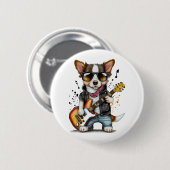 Rock Roll Puppy Dog (One) Button (Vorne & Hinten)