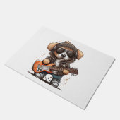 Rock Roll Puppy Dog (sechs) Fußmatte (Schrägansicht)