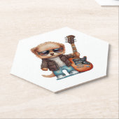 Rock Roll Puppy Dog (Zwei) Untersetzer (angewinkelt)