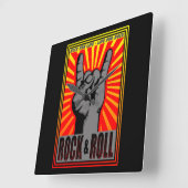 Rock & Roll Quadratische Wanduhr (Winkel)