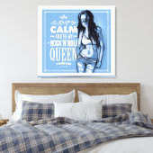 Rock & Roll Queen Stretched Canvas Print Leinwanddruck (Insitu (Schlafzimmer))