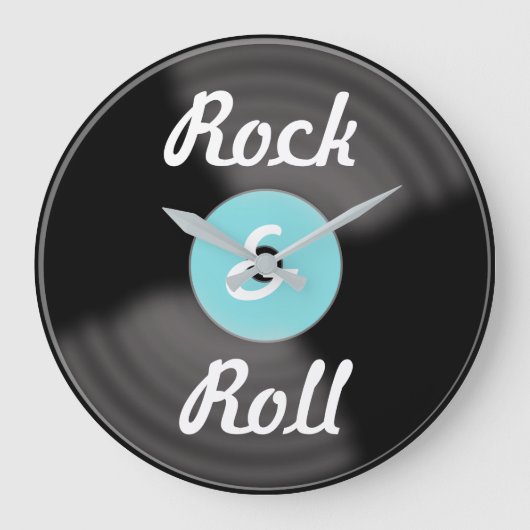 Rock & Roll Record Clock Große Wanduhr (Vorderseite)