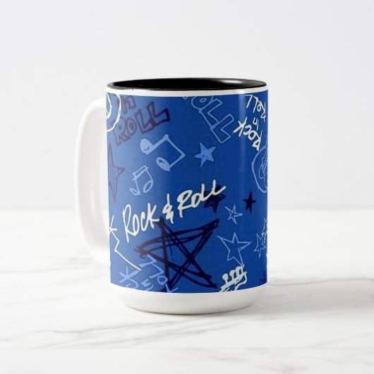 Rock & Roll Rock Star Blue Coffee Tasse (Vorderseite Links)