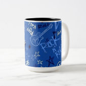 Rock & Roll Rock Star Blue Coffee Tasse (VorderseiteRechts)