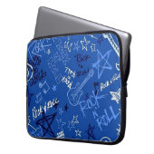 Rock & Roll Rock Star Blue Notebook-Sieb Laptopschutzhülle (Vorderseite Links)
