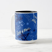 Rock & Roll Rock Star Blue Zweifarbige Tasse (Vorderseite Links)