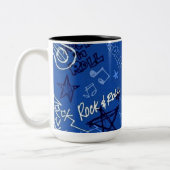Rock & Roll Rock Star Blue Zweifarbige Tasse (Links)