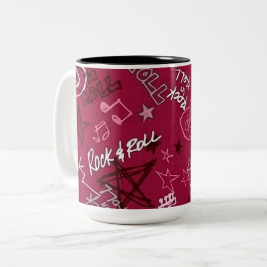 Rock & Roll Rock Star Red Coffee Tasse (Vorderseite Links)