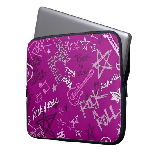 Rock & Roll Rock Star Rock Pink Notebook-Sieb Laptopschutzhülle (Vorderseite Links)