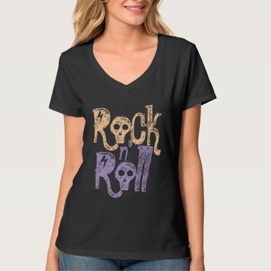 Rock & Roll | Rock'n'Roll Black T - Shirt Design (Vorderseite)