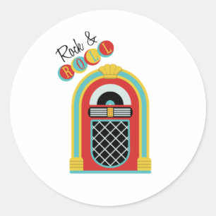 Rock & Roll Runder Aufkleber