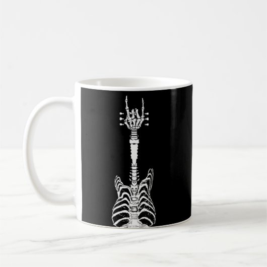 Rock & Roll Skeleton Gitarre Lover Geschenk Kaffeetasse (Links)
