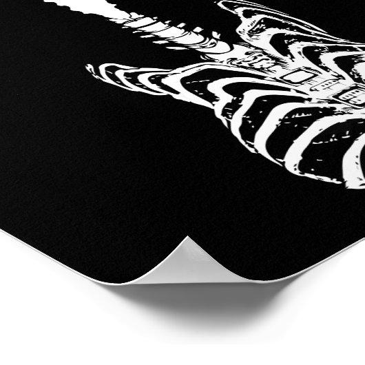 Rock & Roll Skeleton Gitarre Lover Geschenk Poster (Ecke)
