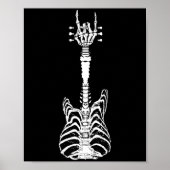 Rock & Roll Skeleton Gitarre Lover Geschenk Poster (Vorne)