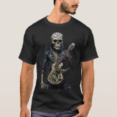 Rock & Roll Skeleton Gitarre Lover Geschenk T-Shirt (Vorderseite)