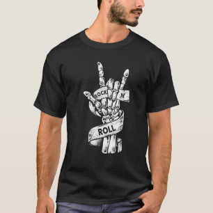 Rock Roll Skeleton Gitarre Lover Rockstar T-Shirt