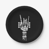 Rock & Roll Skeleton Gitarre LoverPaper Plate Pappteller (Vorderseite)