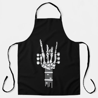 Rock & Roll Skeleton Gitarre MuAll-over Print Schü Schürze