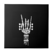 Rock & Roll Skeleton Gitarrenmusik Lover Fliese (Vorderseite)