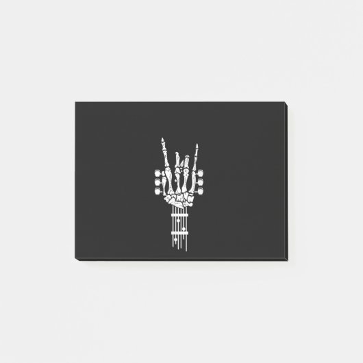 Rock & Roll Skeleton Gitarrenmusik Lover Post-it Klebezettel (Vorderseite)