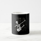 Rock & Roll Skeleton Gitarrenmusik Lover Rockstar Kaffeetasse (Mittel)