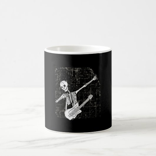 Rock & Roll Skeleton Gitarrenmusik Lover Rockstar Kaffeetasse (Mittel)