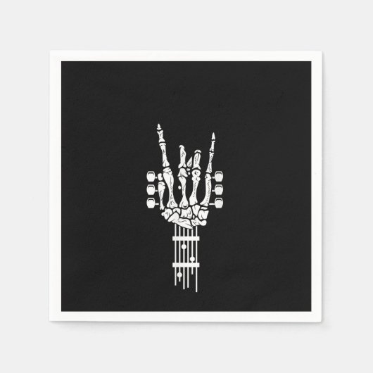 Rock & Roll Skeleton Gitarrenmusik Lover Serviette (Vorderseite)