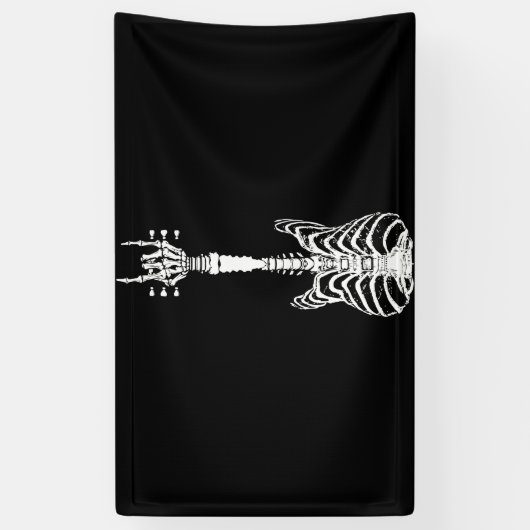 Rock & Roll Skeleton Guitar Music Lover Gift Banner (Vertikal)