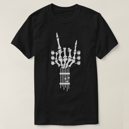 Rock & Roll Skeleton Guitar Music Lover Halloween T-Shirt (Design vorne)