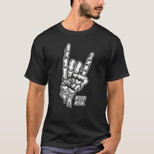 Rock & Roll Skeleton Hand T-Shirt (Vorderseite)