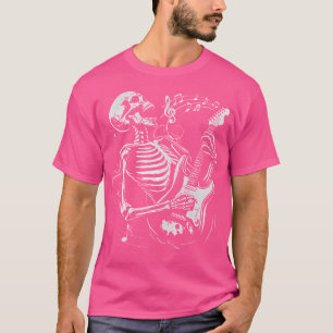 Rock Roll Skelett Gitarre Spielender Gitarrist Roc T-Shirt